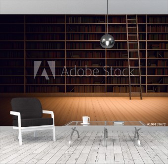 Picture of Library room with ladder